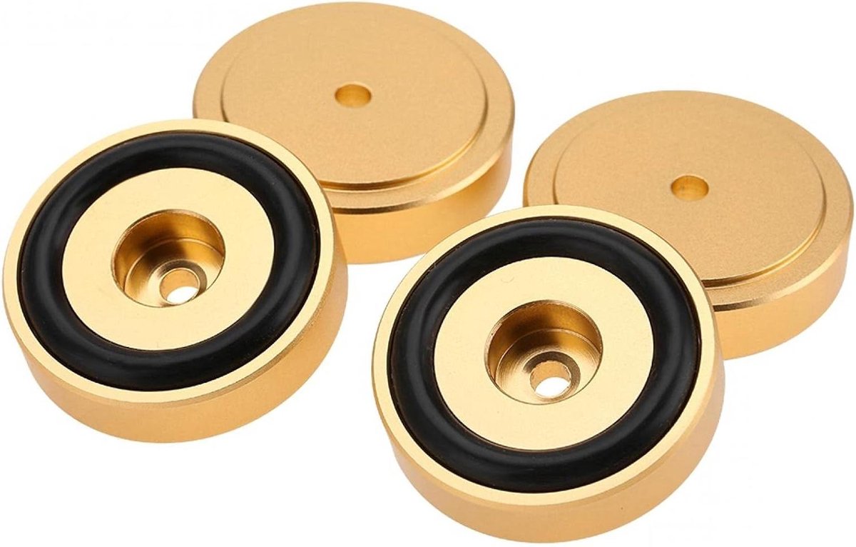 Versterker Voeten - Apparaat Pootjes - Stereo Geluid Verbeteren - Schokabsorberend Ontwerp - 40 x 10 mm - Zwart