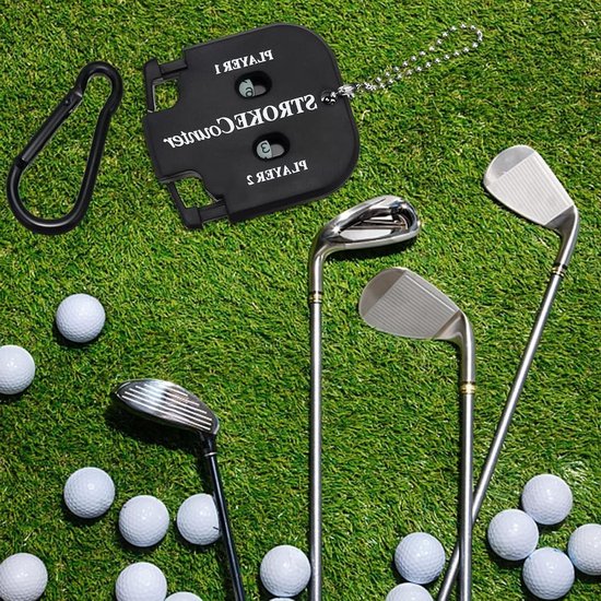 Golfscorer-teller met karabijnhaak en sleutelketting voor 2 spelers - Golfresultaatindicator handteller speler slagteller - Set van 2 — afbeelding 4