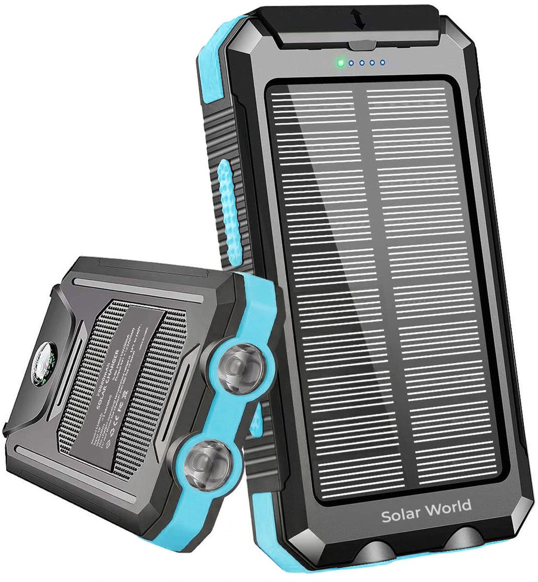 powerbank met zonnepaneel - geschikt voor iphone -geschikt voor samsung- zonneenergie - 10000mah - powerbanks -noodpakket- solar -