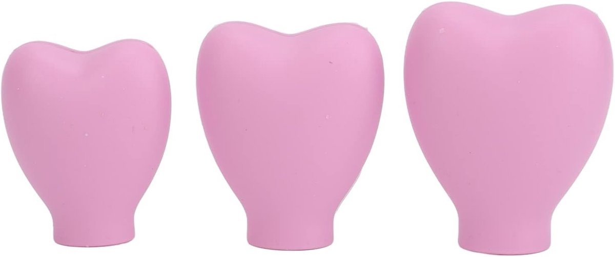 Drie-delige Make-up Borstel Bescherming - Draagbare Siliconen Hartvormige Cosmetische Borstelhoes voor Thuis en Reizen, Ideaal voor Vrouwen en Meisjes