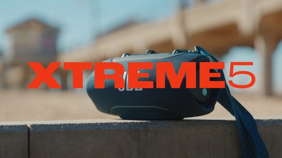 JBL Xtreme 5 - Draagbare Bluetooth Speaker - Incl Afneembare Schouderband - Met Sfeerverlichting - Draadloze Muziek Box - 28 uur - Waterdicht - IP68 - Blauw