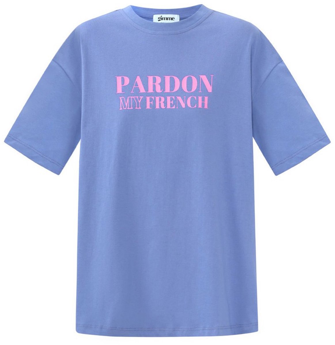 YWG - Cotton Vrouwen T-shirt Casual Letters - Blauw - Maat M