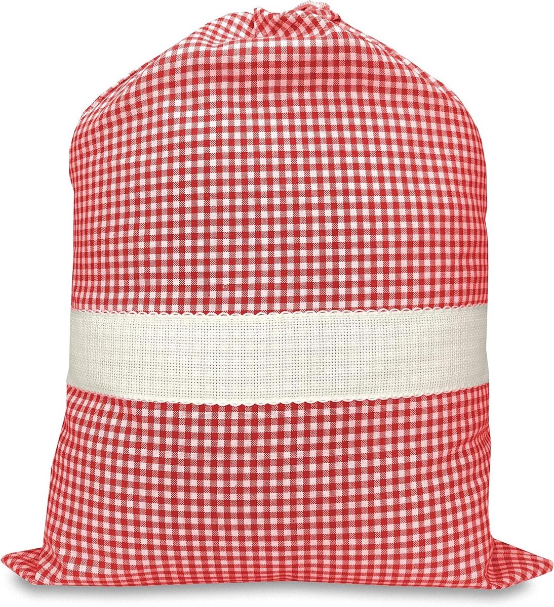 Kleuterschool tas - Borduur tas - Naam personaliseren - Garen geverfd - 34 x 48 cm - Rood