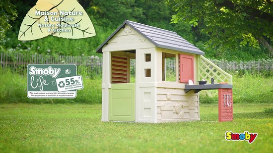Smoby - Smoby Life - Nature Playhouse met keuken - Speelhuis - Accessoires - Vanaf 2 jaar.
