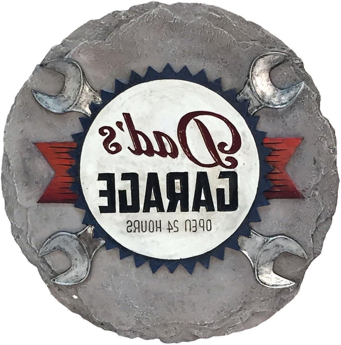 Decoratieve Stapsteen - Muurdecoratie Tuin - Tuin Aankleden - Handgebeeldhouwd Ontwerp - 25 cm Diameter - Grijs