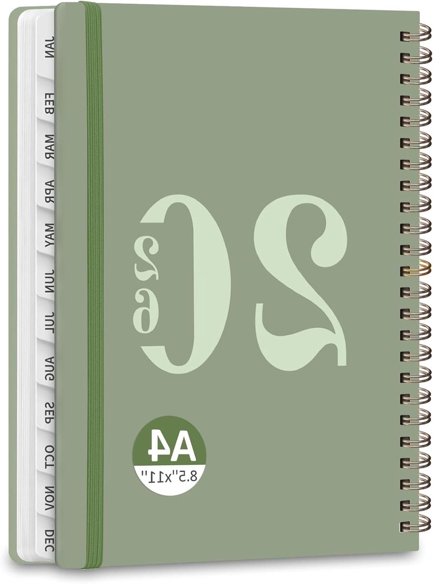 2026 Planner - Week Maandkalender - Georganiseerd Blijven - Harde Kaft - 20.5 x 28 cm - Groen