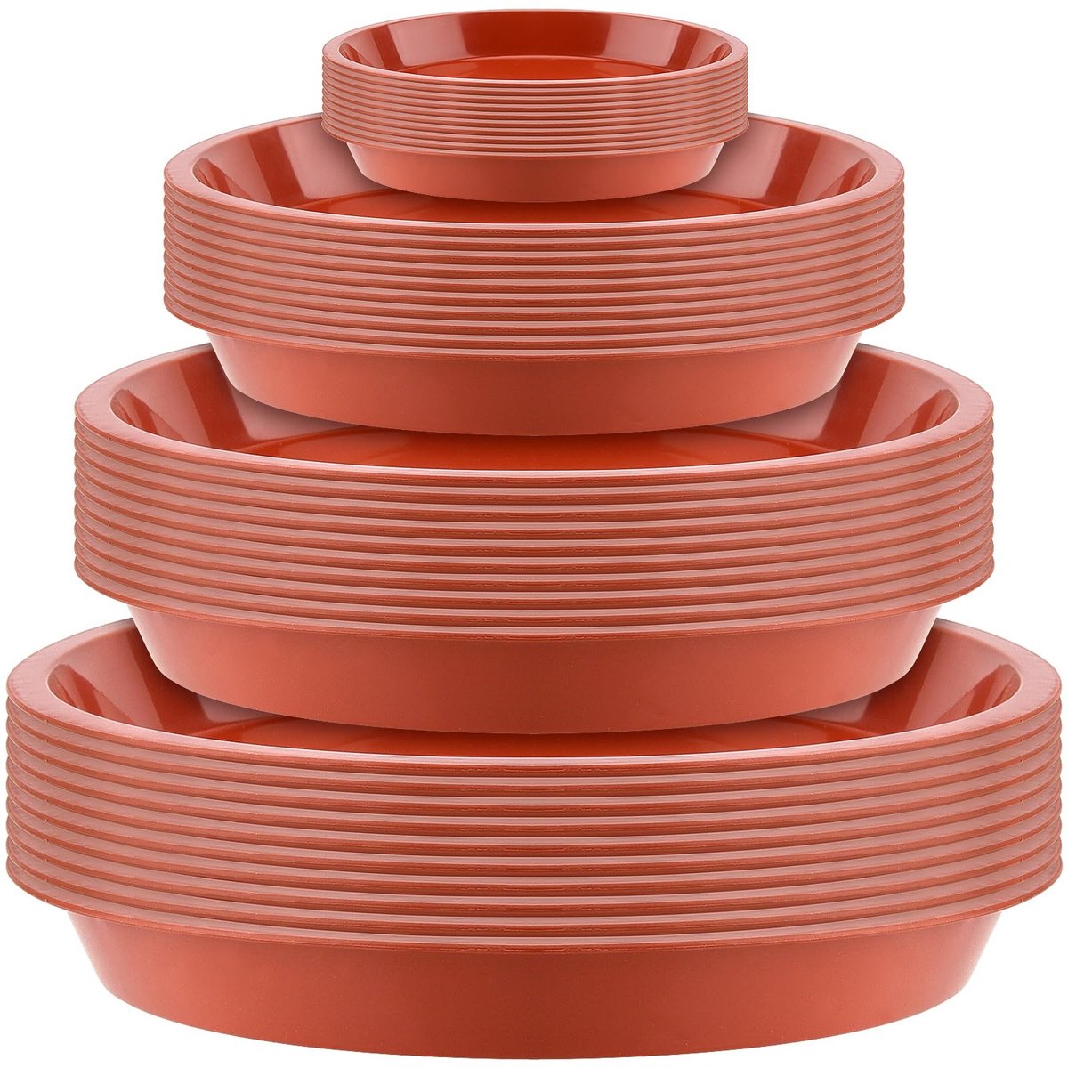 aladdien - Plant Pot Saucer - Waterdichte schotel - 40 stuks - Rood - Onderzetters voor bloempotten - Geschikt voor binnen en buiten