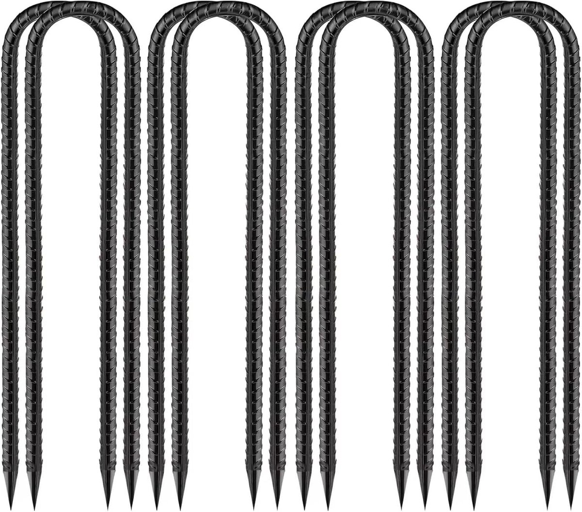 Pack of 8 Galvanized Ground Anchor - U-Shaped Ground Poles - Tent Nails - Ground Pegs voor Camping en Tuin gebruik (30 cm)