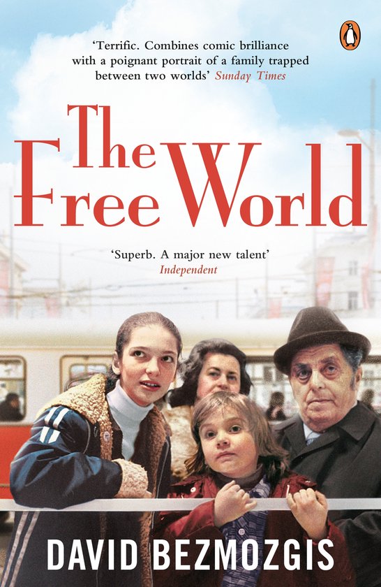 Boek kaft met de titel 'The Free World' en een foto van twee vrouwen en twee mannen op de achtergrond.