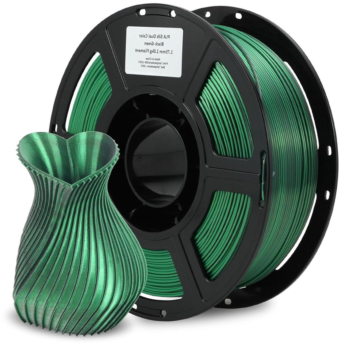 3D Printer Filament - PLA Zijde - Creatief Printen - Tweekleurig Co-extrusie - 175 mm - Blauw Groen