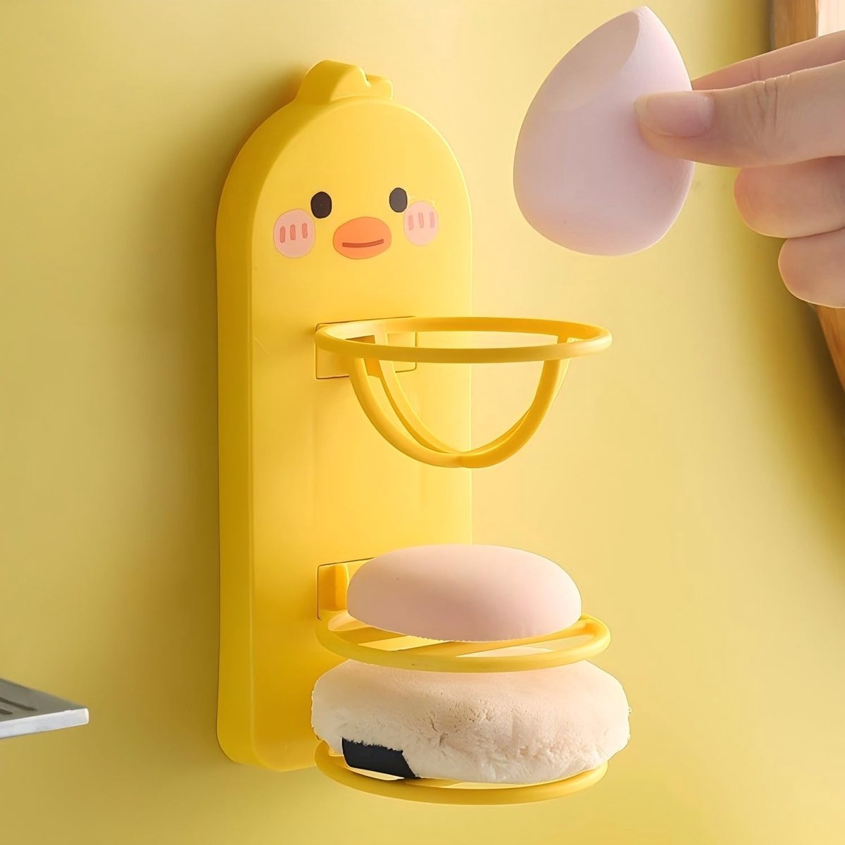 Moderne Wand Poeder Holder voor Desktop Opvang Afwerking, Geel