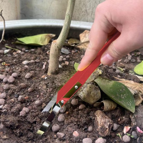 Handwieder - Onkruidpincet - Rood - Draagbare tuinier Handwieder - Tuinieren Wiedgereedschap - Wiedmachine - Handmatig wiedgereedschap - Roestvrijstalen wiedmachine — afbeelding 4