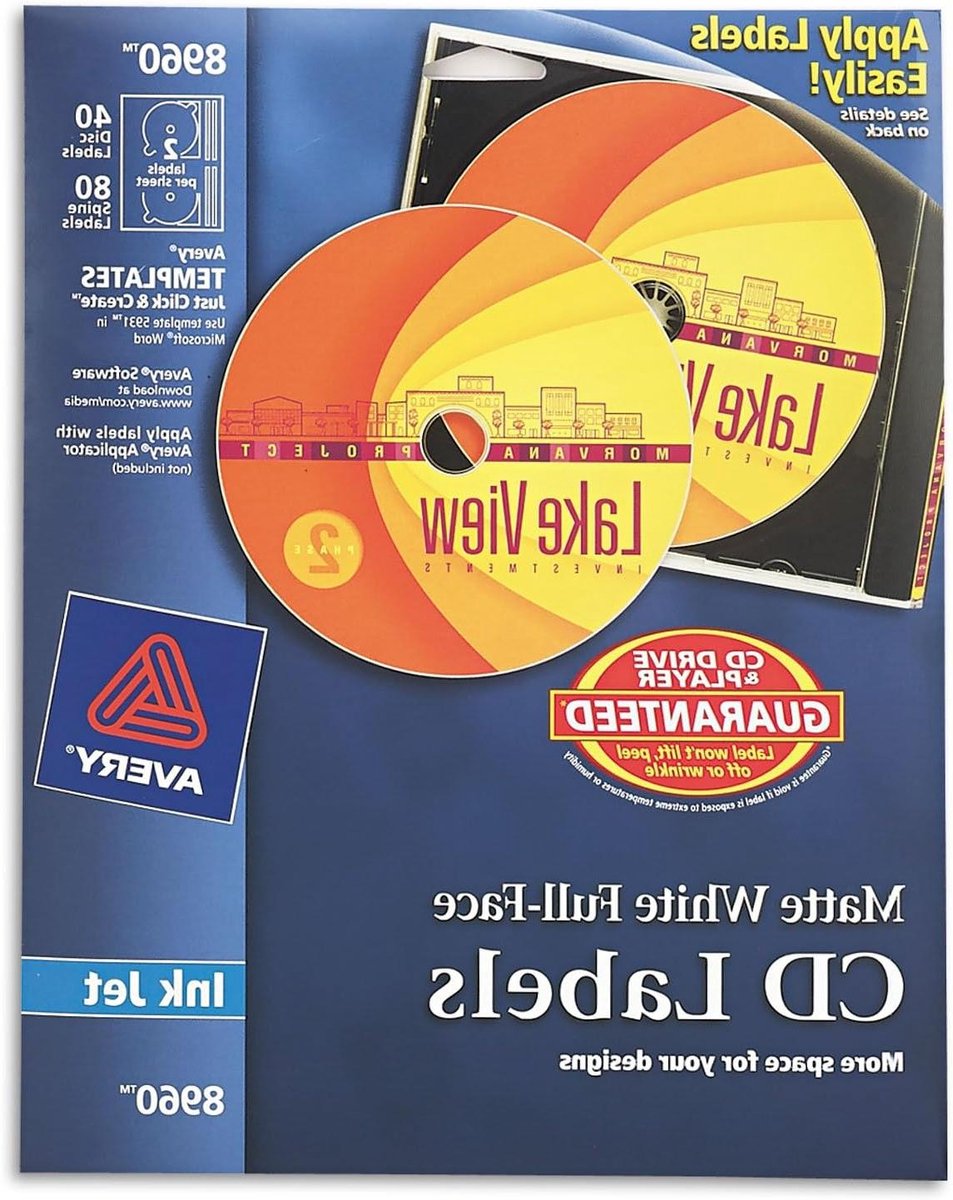 CD etiketten - Media labels - Muziek organiseren - Volledige dekking - 120 stuks - Mat wit