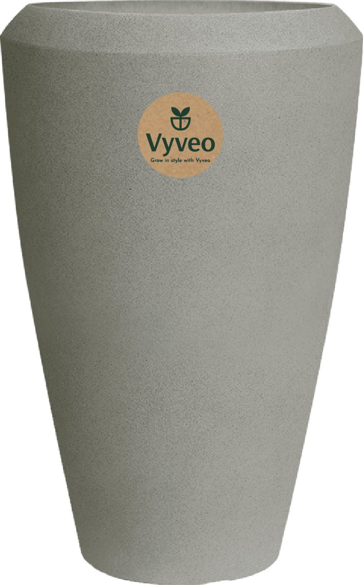 Vyveo - Vaas Nalou - 44x70 - Grijs - Bloempot voor binnen en buiten - Lichtgewicht - Breukbestendig - Vorstbestendig - UV-bestendig
