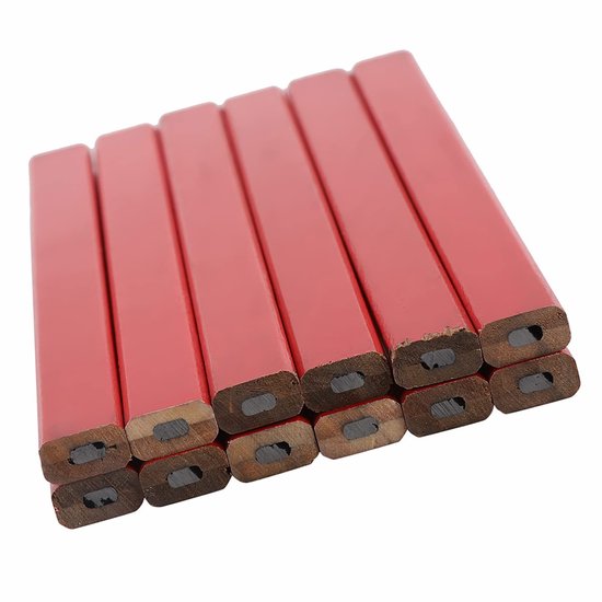 Store_7 - Timmermanspotloden - Bouwpotloden - Zwart Hard Lood - 72 Stuks - Houtbewerking - Rood - Geschikt voor Tekenen — afbeelding 4