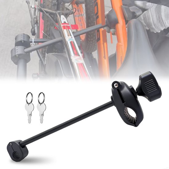 Lange framehouder fietsendrager – afsluitbaar – verstelbaar 30-60 mm – met rubber bescherming – geschikt voor grote frames
