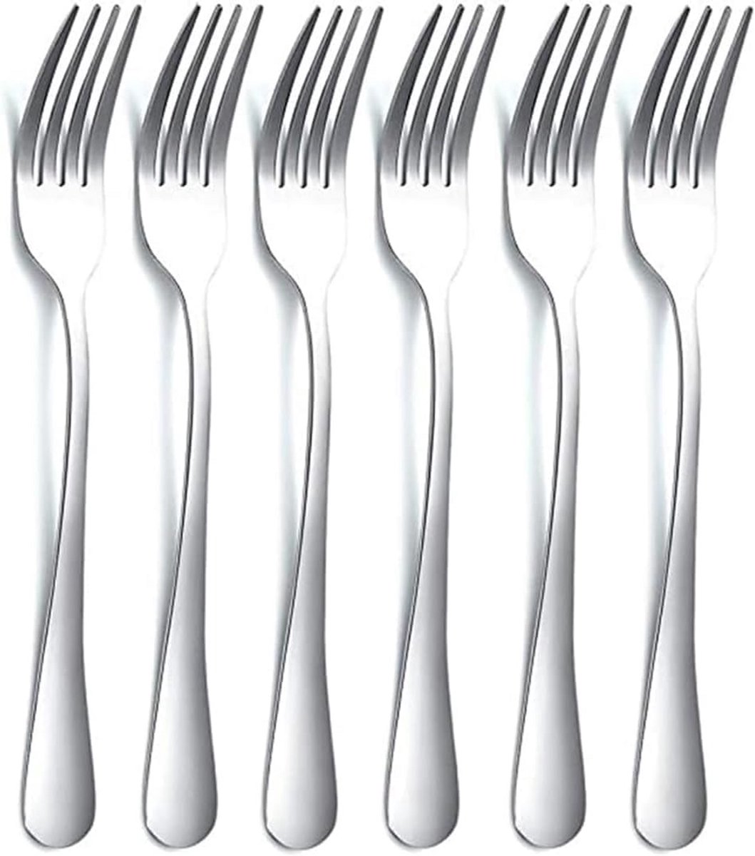 6 Diner Vorken 20cm Roestvrij Staal - Vaatwasmachinebestendig