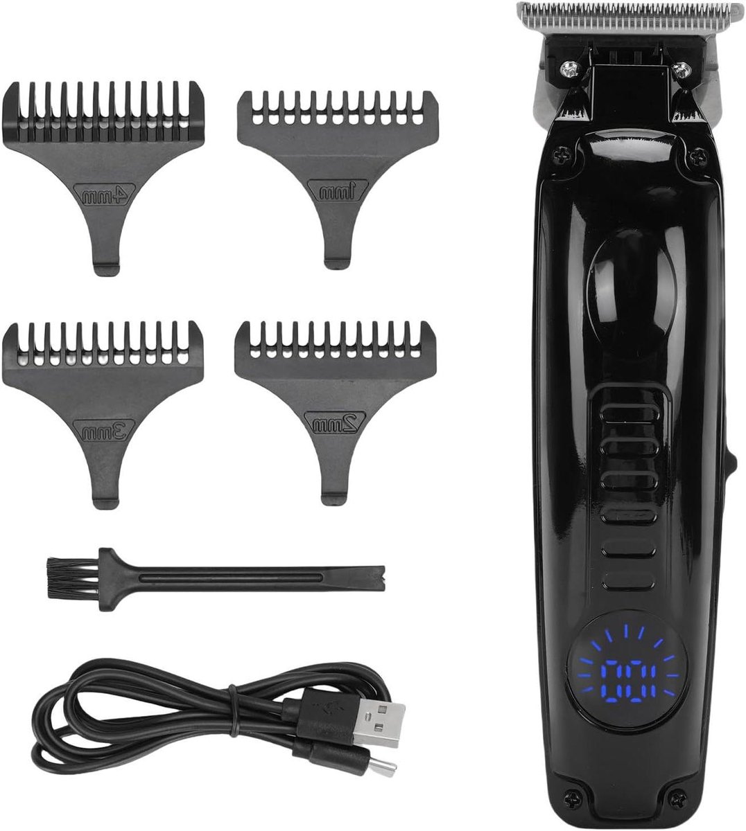 Yinhing Pro Oplaadbare Draadloze Haar Knipper, Elektrische Kappersklippers, LED -display Haartrimmerset, met 4 Kammen, voor Het Kapsel van de Thuissalon