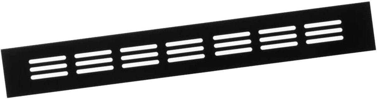Ventilatierooster 40x300mm Aluminium voor Meubel, Kastdeur en Radiator - Zwart