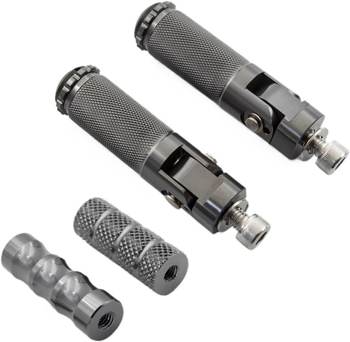 Opvouwbare Voetsteunen - Motor Treeplanken - Comfortabel Rijden - Antislip Ontwerp - 8 mm Gat - Grijs