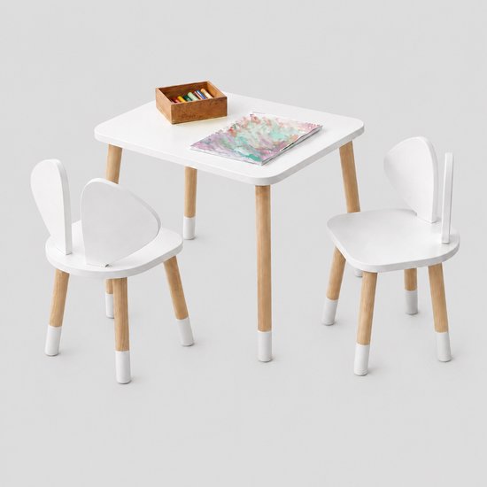 Cozy Collections - Kindertafel Met Stoeltjes - Kinderbureau en stoelen- Eethoek set kinderen - Peuters tafel - Speeltafel - Montessori kindertafel - Kindermeubelen Set 1 t/m 7 Jaar
