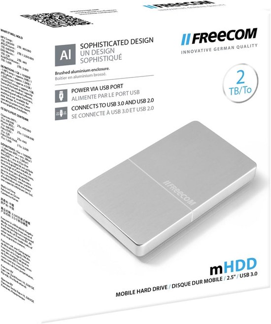 Externe Mobiele Harde Schijf USB 3.0 Metalen Behuizing 1TB — afbeelding 3