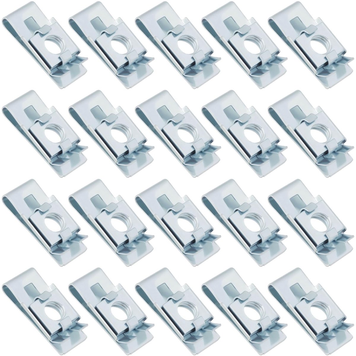 MTTproducts - 20 Stuks Gegalvaniseerde Stalen U-Clipmoeren M6 Bevestigingsmiddelen