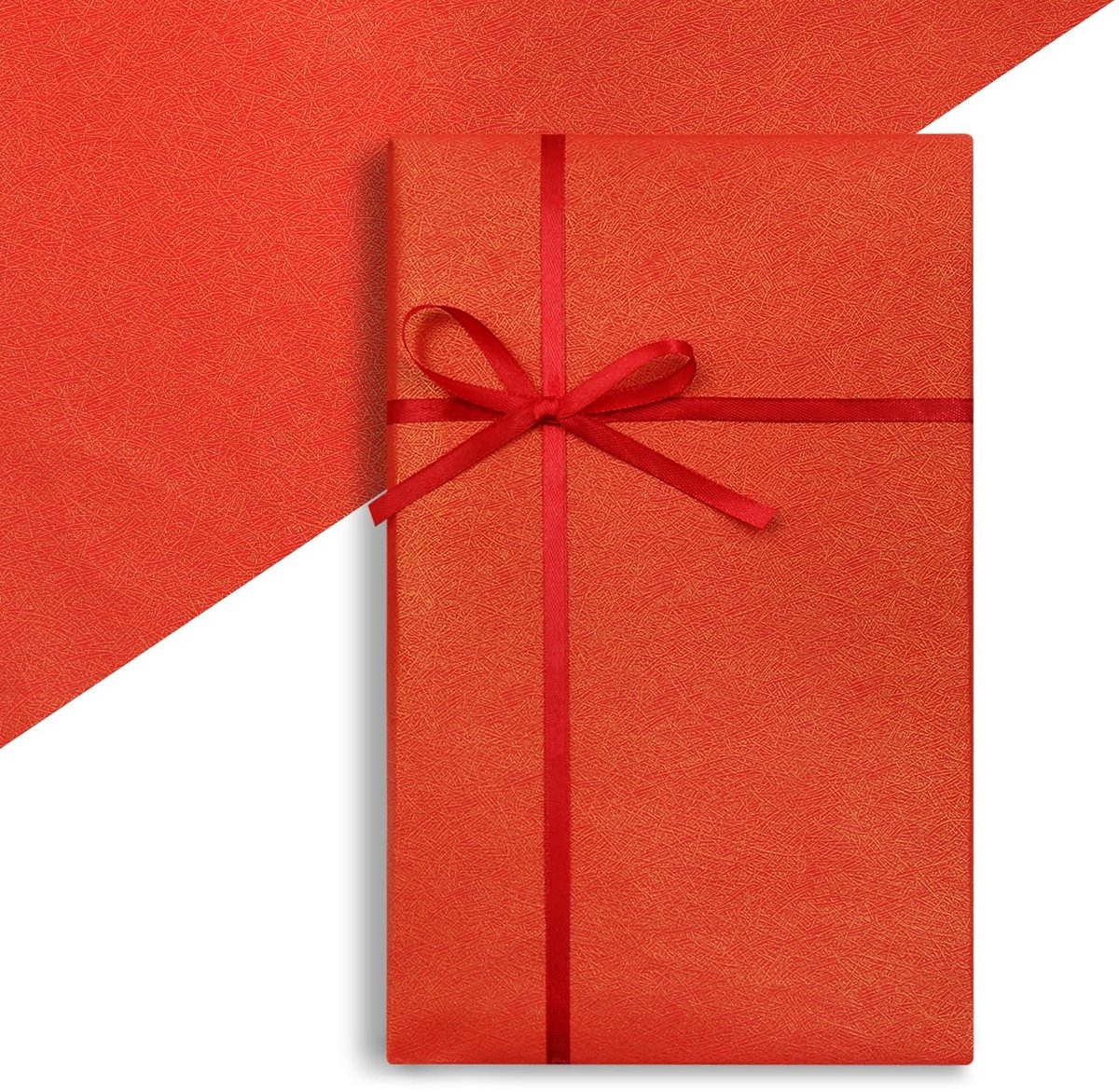 MTTproducts- Inpakpapier Verjaardag - Bourgondisch Rood - Cadeaupapier - 4 Vellen 50 x 70 cm - Inclusief Rol Lint - Perfect voor Feestdagen