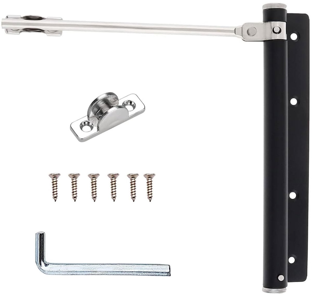 MTTproducts- Deursluiter Automatisch - Instelbare Deurveer - Deurdranger voor Binnen/Buiten - Veiligheidsoplossing voor Huisdieren - Roestvrij Staal - Soepele Sluiting