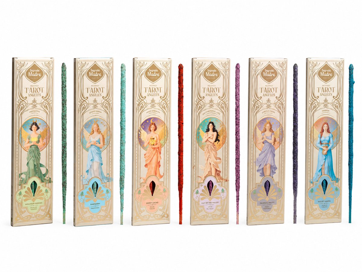 Sagrada madre - wierook - tarot angels - set van 6 doosjes - 6 x 2 engelen kaarten