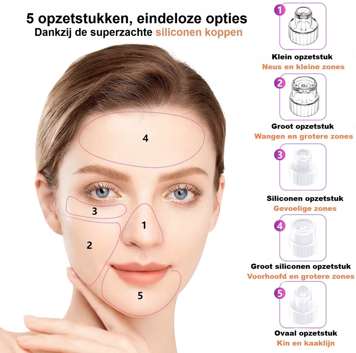 Y!skah Hydro-Facial: Vacuüm-poriënreiniger met 3 zuigstanden en 5 opzetstukken thumbnail 3