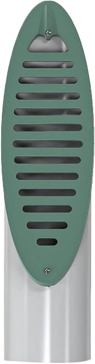 Hoekig afvoerrooster, buitendrainingsgereedschap, 10,5 cm ingebouwde roosterafdekking met puinfilter, zware PVC-afvoerzender, groene afwerking met laag profiel, gazonaccessoire voor tuinafvoer
