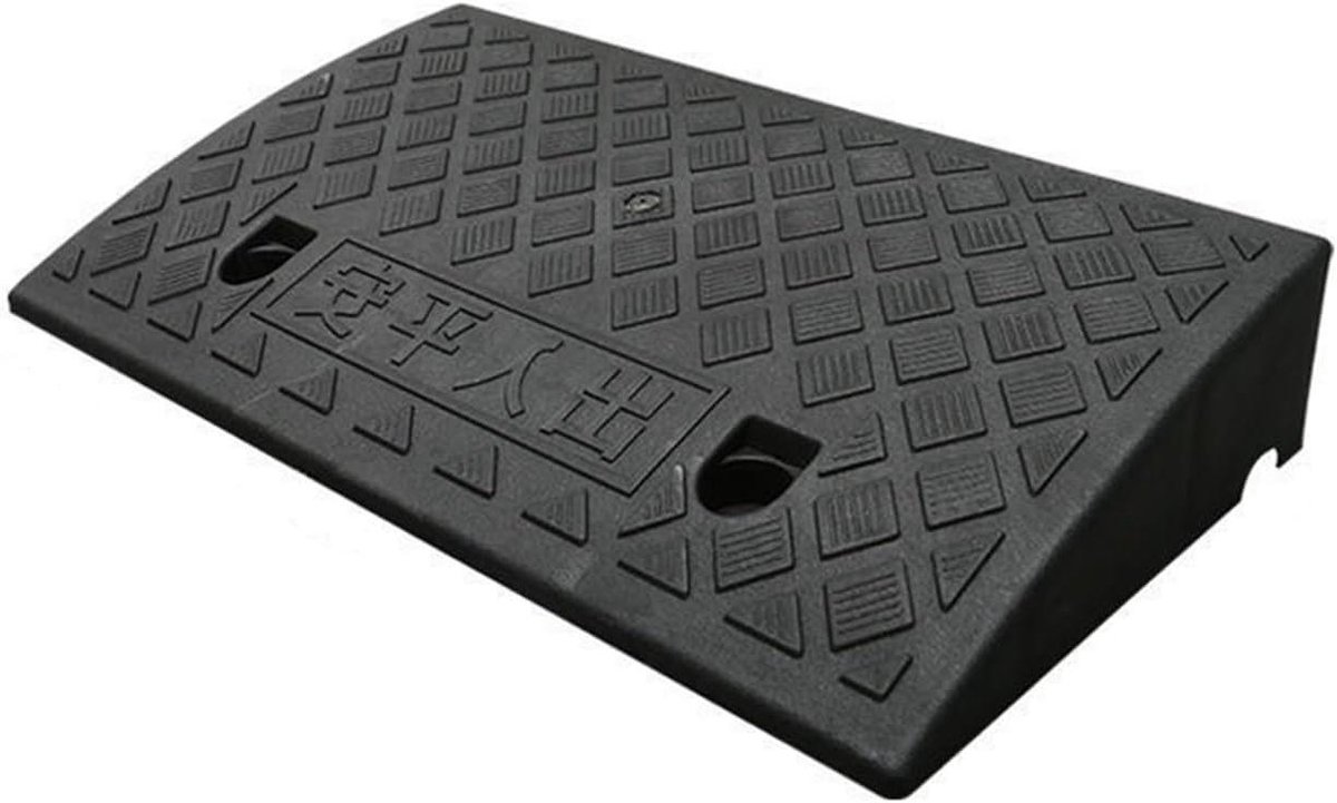 Rubberen Drempelhulp Stijging Rolstoel Overgang Ramp Mobiliteit Deur Ramp Stoeprand Helling Rubber Oprijplaat Stoeprand Voor En Scooter(Black,50 * 27 * 7cm)
