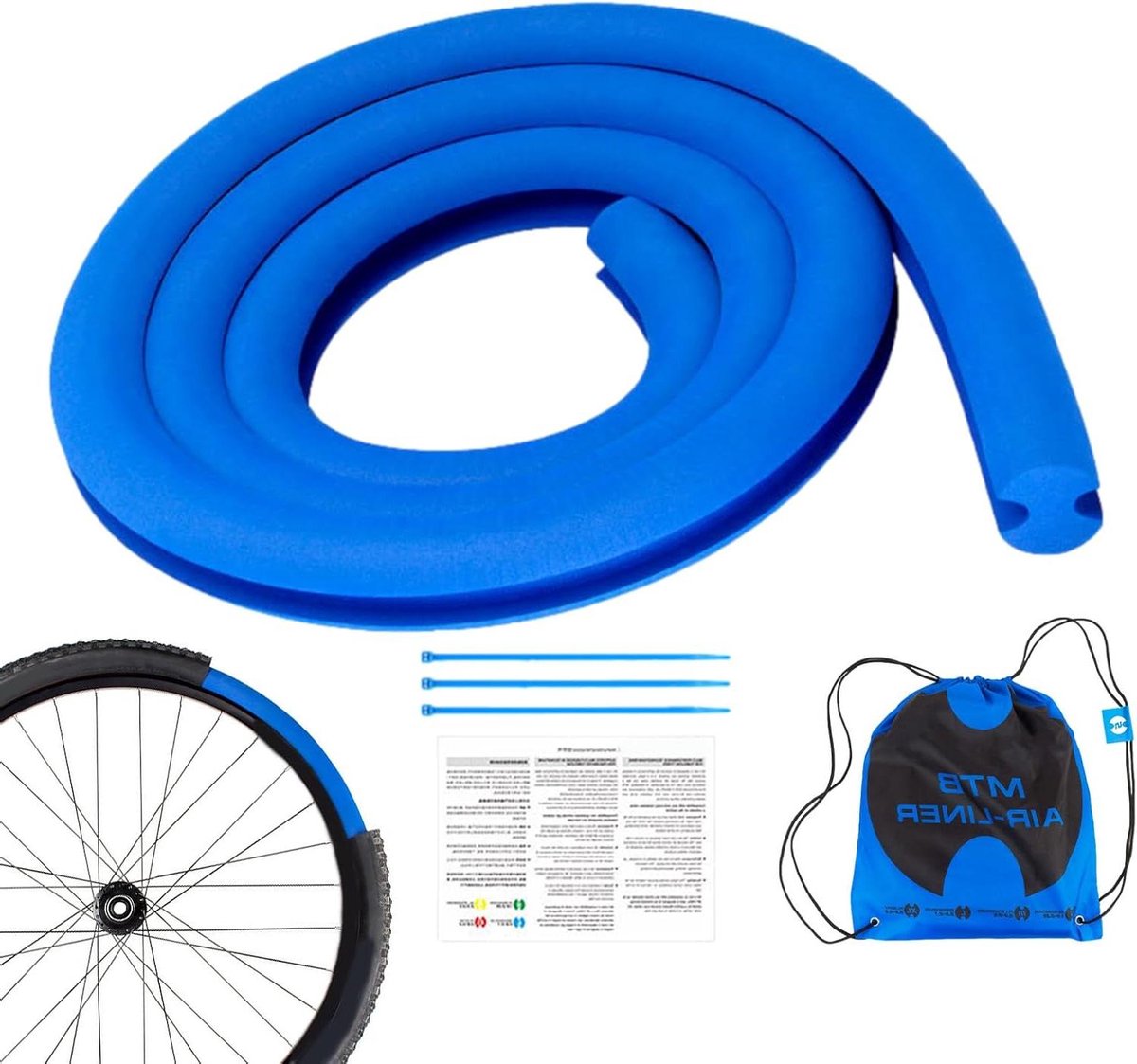 Bandinleg Fiets - Tubeless Liner Velgbescherming - Lekvrij Fietsen - Slagvaste Wielbescherming - 1.9-2.25 inch banden - Blauw