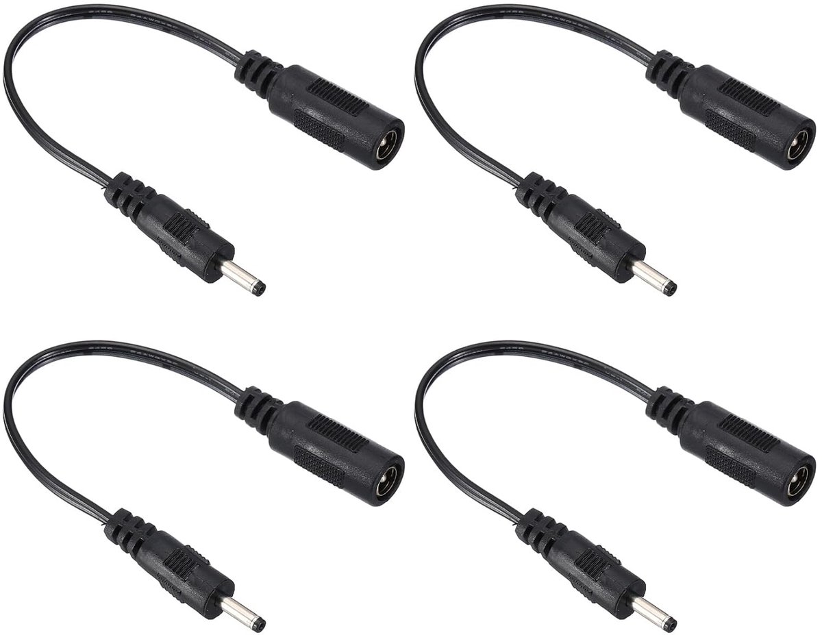 Set van 4 DC Verloopkabels 5.5x2.1mm naar 3x1.1mm voor Elektronica