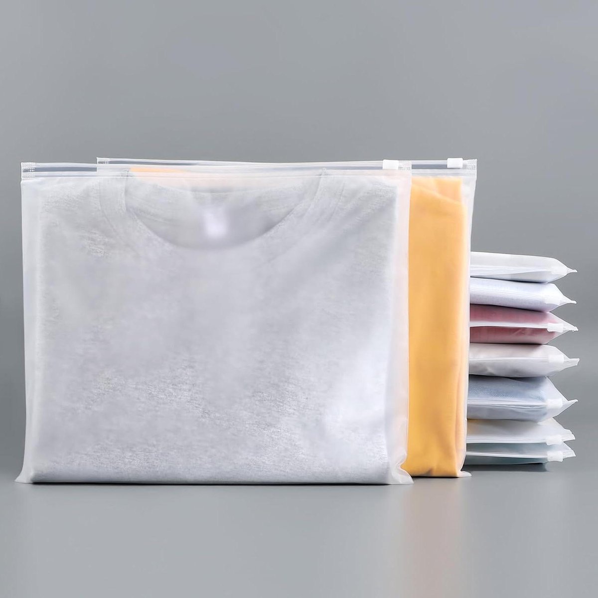 Opbergzakken - Ritszakken Kleding - Reizen Ordenen - Volledig Afgesloten - 30x25cm 100 Stuks - Frosted Transparant