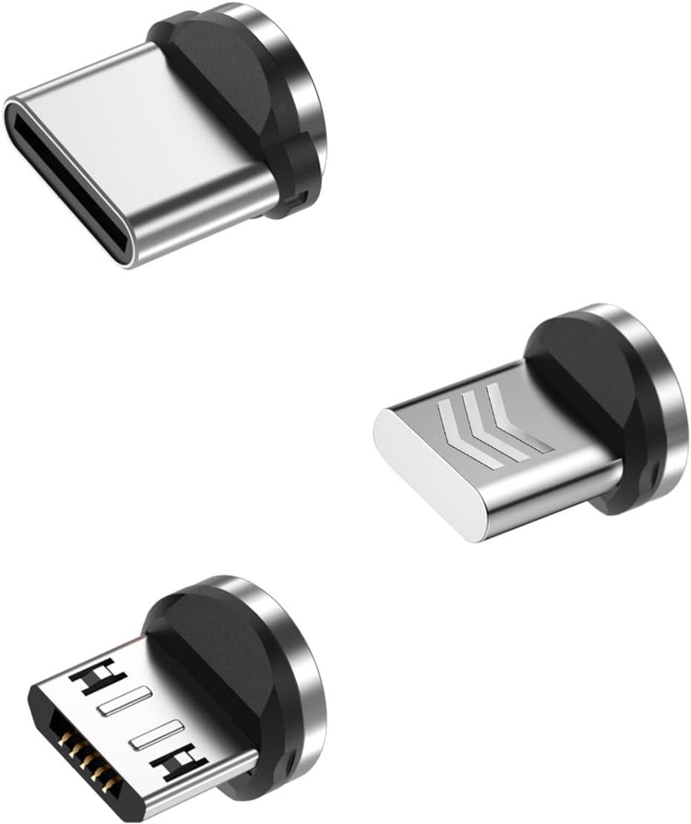Magnetische oplaadkabel voor USB-C, micro-USB en iProducts | 180° L-vorm, 360° roterend
