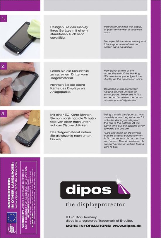 dipos I 2X Beschermfolie, helder, compatibel met Kobo Aura One Folie Displaybeschermfolie — afbeelding 2