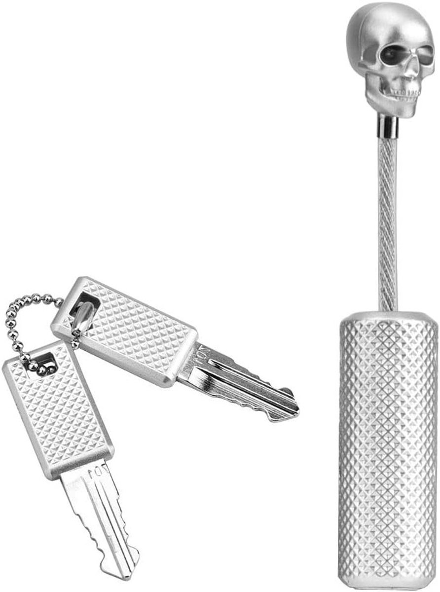 Kabelslot met Schedelontwerp - TSA-goedgekeurd - Bagage, Reistassen, Gymkluisjes - Veilige Staaldraadkabel - Zilver Kleur