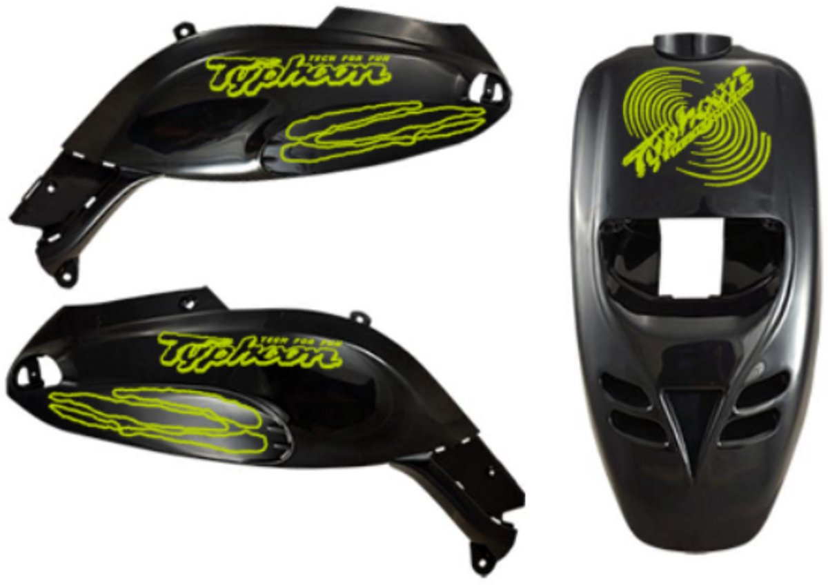 Piaggio Typhoon Stickerset - Cyclone - Fluor Geel