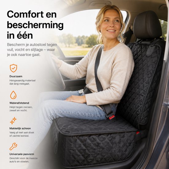 BOTC Autostoel Beschermer - Organizer voor Kinderen - Autostoel Beschermer Antislip - Zwart — afbeelding 4
