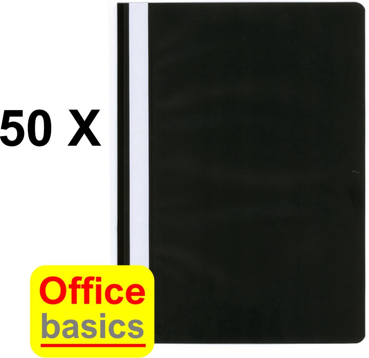 50 x Snelhechtmap Office Basics - A4 - PP - zwart
