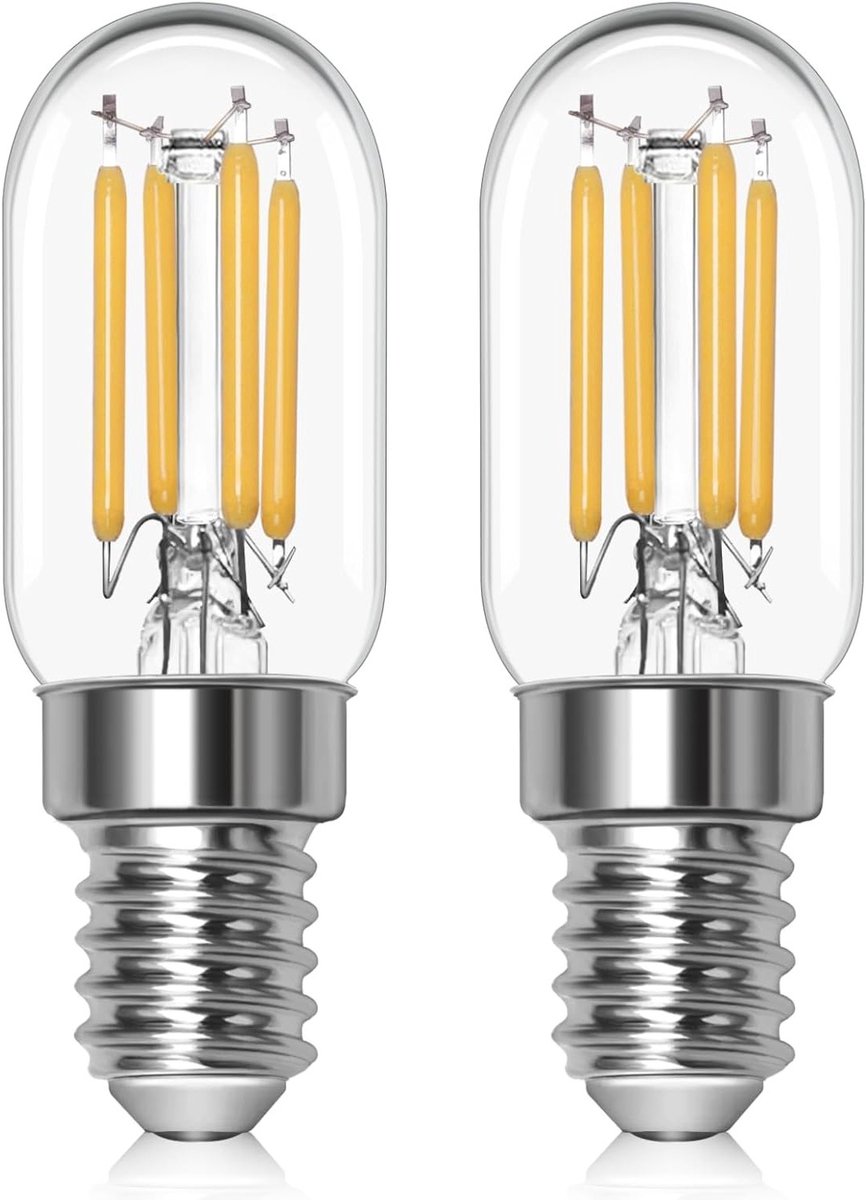 E14 LED Koelkastlamp 2W 230V Niet Dimbaar 6000K Koud Wit Geschikt voor Koelkast en Afzuigkap, Set van 2 Lampen