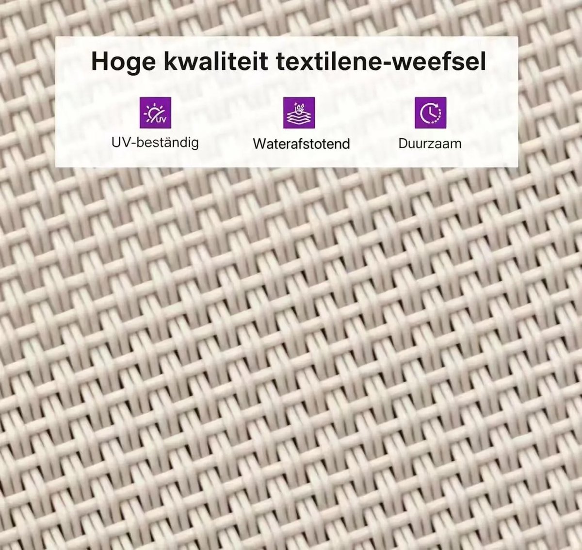 Purple Leaf Aluminium ligbedden met kussen extra groot - Set van 2 met bijzettafel - Khaki