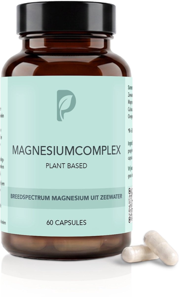 Plant Based Body – Magnesium Complex uit Zeewaterconcentraat – Compleet spectrum Magnesium met 70+ Mineralen en Sporenelementen – Ondersteunt Spierfunctie, Zenuwstelsel, Botten en Energie – Verbeterde Opname – 60 Vegan Capsules