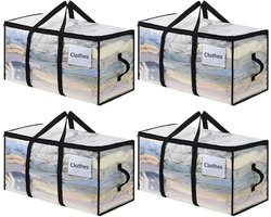 OTraki Moving Boxes, Moving Bags, Set of 4 Large Compartments for Moving, Travel, Storage, Thick, Waterproof, with Reinforced Handles for Clothes and Bedding
