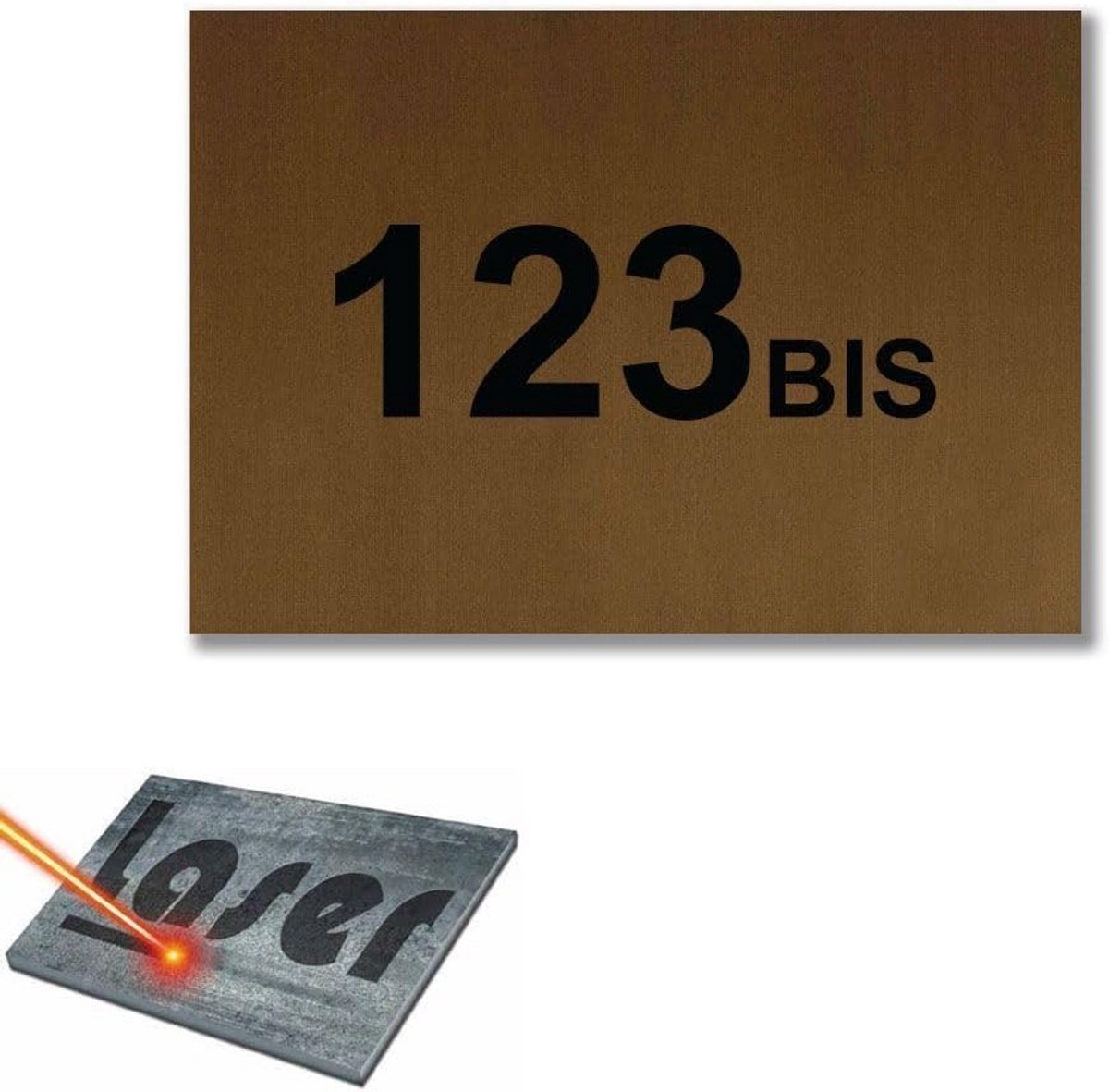Gegraveerd zelfklevend huisnummer voor brievenbus 10x7 cm