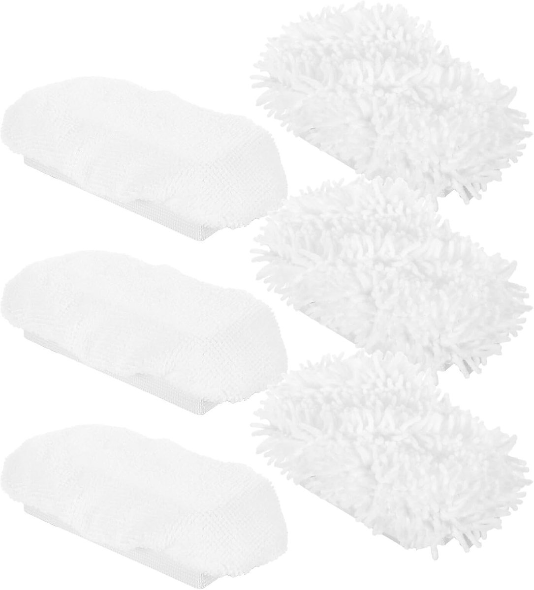Stoomreiniger Hoezen - Vervangingsdoekjes Microvezel - Krachtige Reiniging - Tijdbesparend Wisselen - Set van 6 - Wit