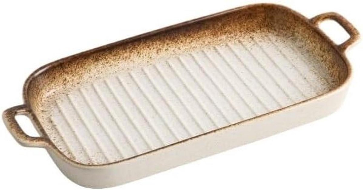 Ovenschaal Rechthoekig - Keramische Bakvorm - Koken en Bakken - Hittebestendig Keramiek - 30.6 cm - Wit