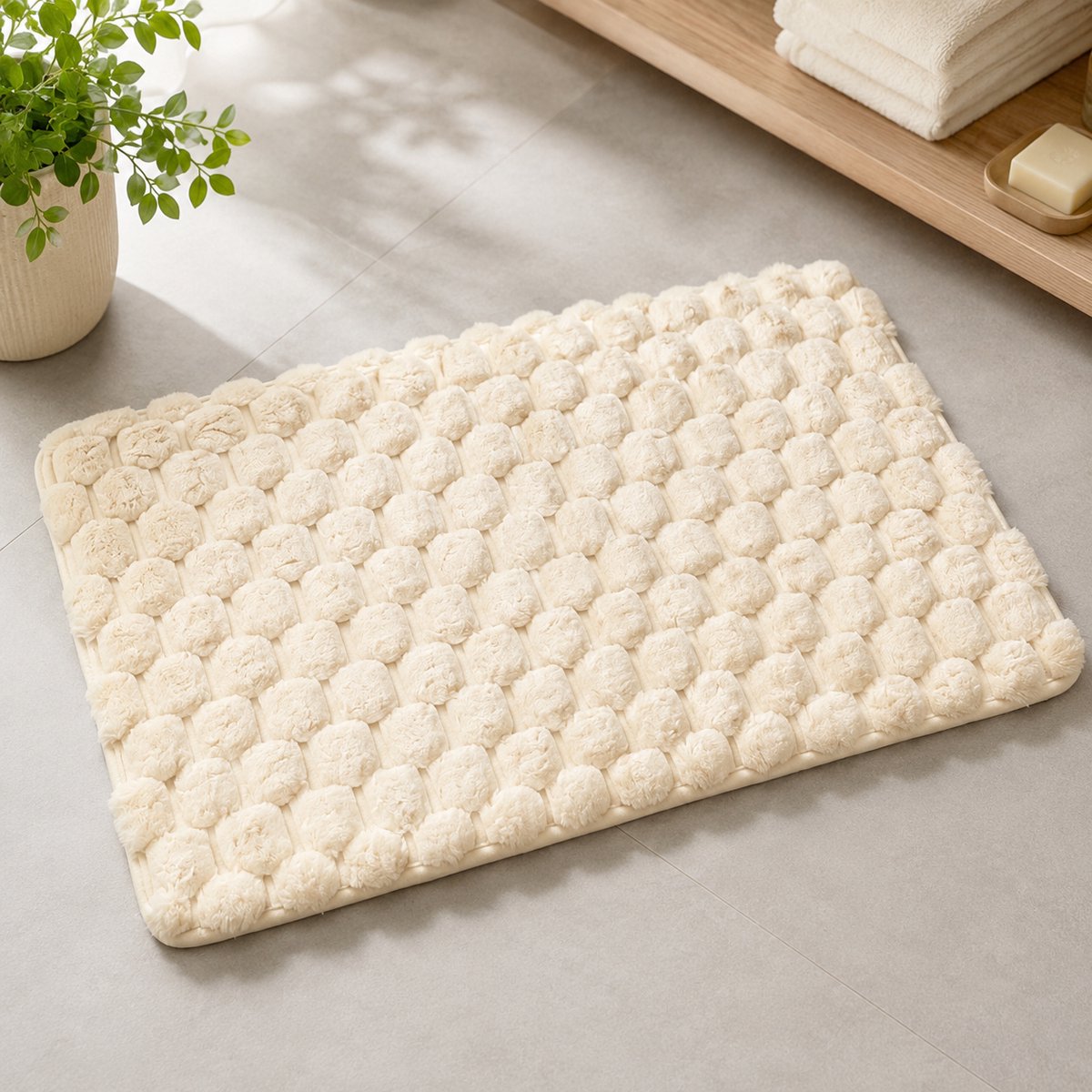 Badmat – Douchemat – Vloerkleed – Badmat Antislip – Badmatten – Water Absorberend – Antislip – 50X80cm – Beige